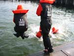 Cadets jumping into the water - Photo by CWO F. Woodward, NSCC
